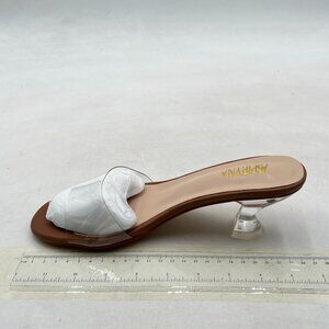 Brown Women Fashion Open Toe Slide Sandals Special Low Heel Slip on Mules